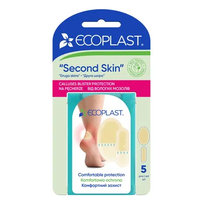 Пластирі медичні Ecoplast Second Skin гідроколоїдний 4,4 х 6,9 см/2 х 6 см, 5 штук