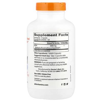 Метилсульфонилметан Doctor's Best MSM with OptiMSM, 360 капсул