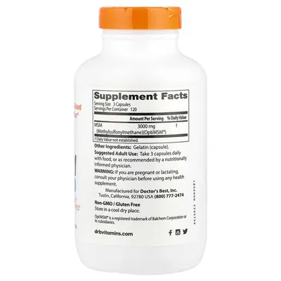 Метилсульфонілметан Doctor's Best MSM with OptiMSM, 360 капсул