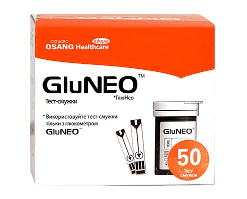 Тест-смужки GluNeo для глюкометра 50 штук (2х25)