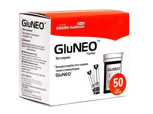Тест-смужки GluNeo для глюкометра 50 штук (2х25)