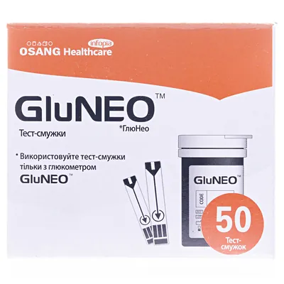 Тест-смужки GluNeo для глюкометра 50 штук (2х25)