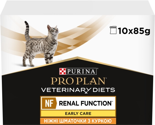 Корм влажный Purina Pro Plan Veterinary Diets NF Early Care для кошек с патологией почек на ранних стадия, с курицей, 10 штук по 85 г