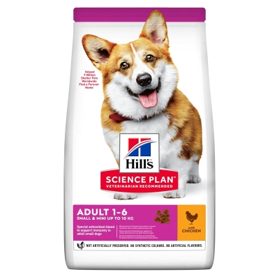 Корм сухой Hill's Science Plan Adult Small & Mini Chicken для взрослых собак мини и малых пород для поддержки суставов, со вкусом курицы, 1,5 кг