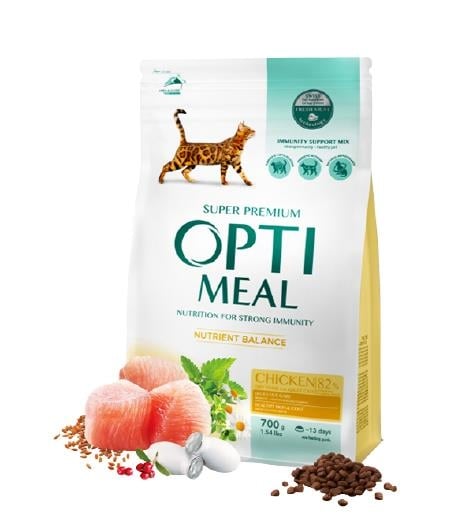 Корм сухий для дорослих кішок Optimeal зі смаком курки, 700 г