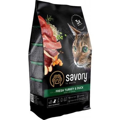Корм сухой для котов Savory 30044 со свежим мясом индейки и уткой, 400 г