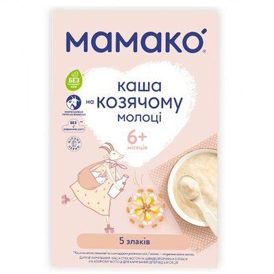 Каша молочная MAMAKO 5 злаков на козьем молоке, с 6 месяцев, 200 г