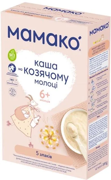 Каша молочна Mamako 5 злаків на козячому молоці, з 6 місяців, 200 г