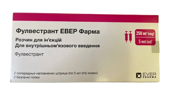 Фулвестран Евер Фарма розчин д/ін. 50 мг/мл по 5 мл №2 у поперед. запов. шпр. з 1 або 2 голк.