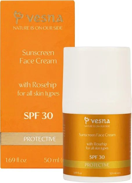 Крем сонцезахисний Vesna SPF30 з шипшиною, 60 мл