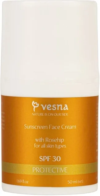 Крем сонцезахисний Vesna SPF30 з шипшиною, 60 мл