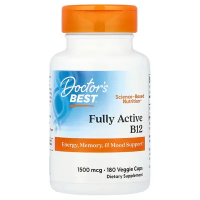 Вітамін В12 1500 мкг Doctor's Best Fully Active B12, 180 вегетаріанських капсул