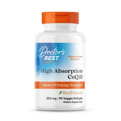 Коэнзим Q10 300 мг и биоперин Doctor's Best High Absorption CoQ10 with BioPerine, 90 капсул