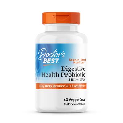 Пищеварительный пробиотик Doctor's Best Digestive Probiotic 2 Billion with LactoSpore 2 млрд КОЕ, 60 вегетарианских капсул