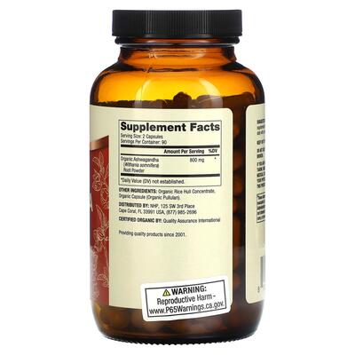 Ашваганда Dr. Mercola Ashwaganda органическая, 180 капсул