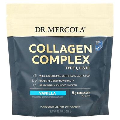 Комплекс колагену, 1, 2 та 3 типу Dr. Mercola Collagen Complex Type I, II, III ваніль, 309 г