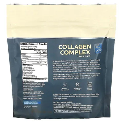Комплекс колагену, 1, 2 та 3 типу Dr. Mercola Collagen Complex Type I, II, III ваніль, 309 г