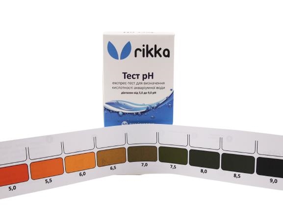 Тест рН Rikka для определения кислотности аквариумной воды, диапазон 5,0-9,0