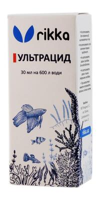 Ультрацид Rikka для обеззараживания аквариумной воды, 30 мл