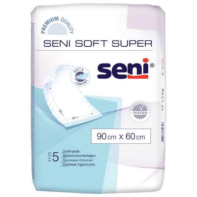 Пелюшки Seni Soft Super одноразові гігієнічні 90х60 см, 5 шт