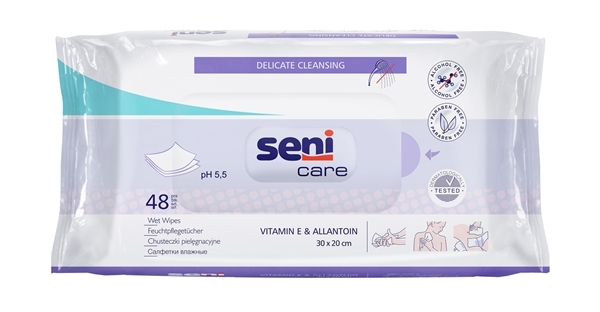 Салфетки влажные Seni Care для ухода за кожей, 48 штук