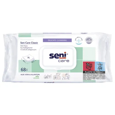 Серветки вологі Seni Care Classic для догляду за шкірою, 68 штук
