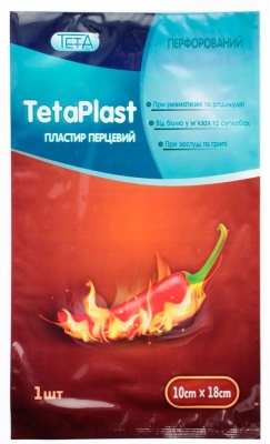 Пластырь перцовый Teta 10 см x 18 см, 1 штука