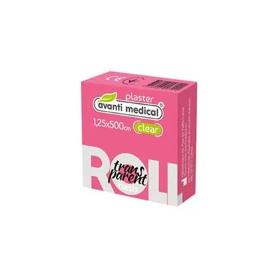 Пластир медичний Avanti medical Transparent Clear Roll на полімерній основі 1,25 см х 500 см, прозорий, котушка, 1 штука