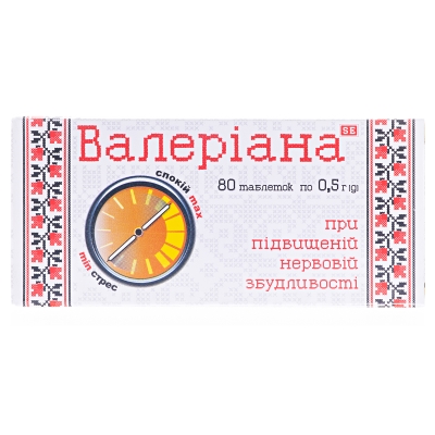 Валериана Фармаком таблетки по 0.5 г №80