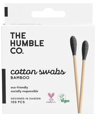 Ватні палички The Humble Co. Натуральні, чорні, 100 шт