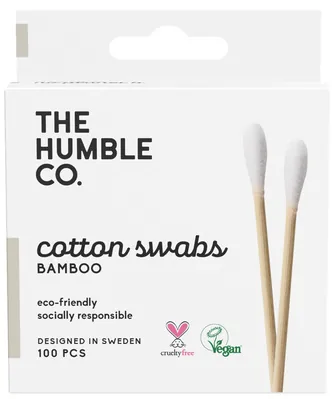 Ватні палички The Humble Co. Натуральні, білі, 100 шт