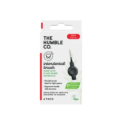 Інтердентальні щітки The Humble Co. кукурудзяні, розмір 2, 0.50 мм, 6 шт