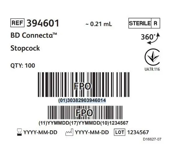 Кран BD Connecta REF 394601 білий з кольоровими чопиками, без подовжувальної трубки