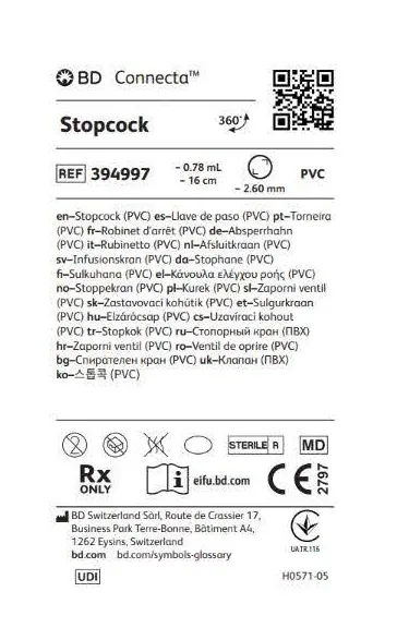 Кран BD Connecta REF 394997 блакитний, з подовжувальною трубкою 16 см