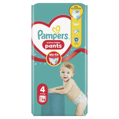 Підгузки-трусики Pampers Pants Active Baby дитячі розмір 4, 9-15 кг, 54 шт