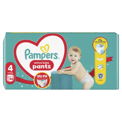 Підгузки-трусики Pampers Pants Active Baby дитячі розмір 4, 9-15 кг, 54 шт