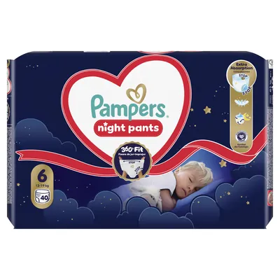 Підгузки-трусики Pampers Night Pants дитячі розмір 6, 13-19 кг, 40 шт