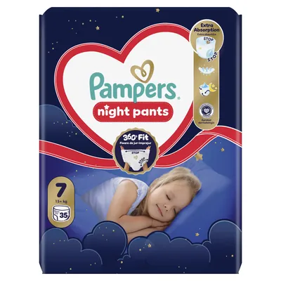 Підгузки-трусики Pampers Night Pants дитячі розмір 7, 15+ кг, 35 шт