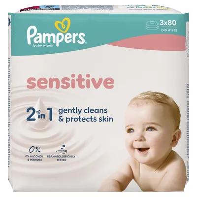 Серветки вологі Pampers Sensitive дитячі, 240 шт
