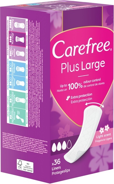 Прокладки щоденні Carefree Plus Large гігієнічні, 36 шт