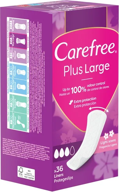 Прокладки щоденні Carefree Plus Large гігієнічні, 36 шт