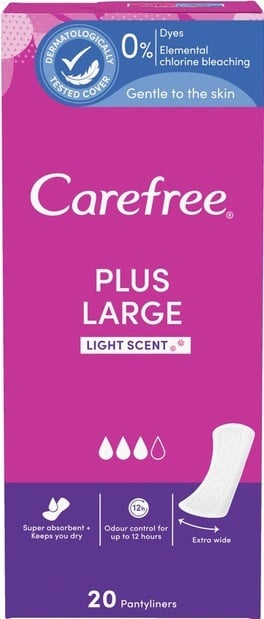 Прокладки ежедневные Carefree Plus Large гигиенические, 20 шт
