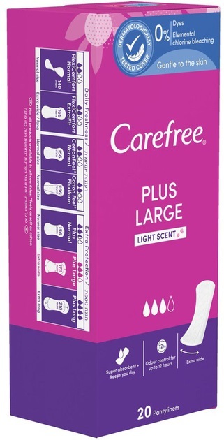 Прокладки ежедневные Carefree Plus Large гигиенические, 20 шт