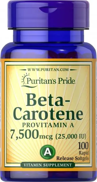 Бета каротин 25 000 МО Puritan's Pride BetaCarotene 25 000 IU, 100 гелевих капсул