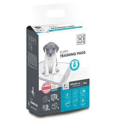 Пеленки M-Pets Puppy Training Pads для приучения щенков к туалету, размер 60х60 см, 15 штук