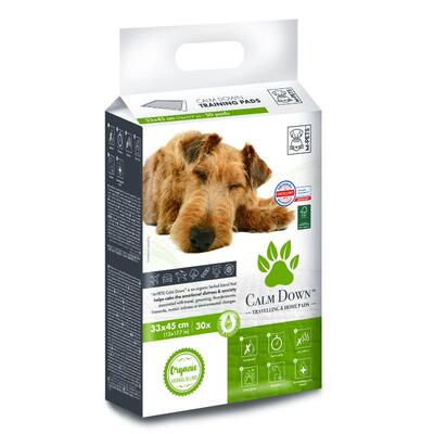 Пеленки одноразовые M-Pets Calm Down Travelling & Home для путешествий с успокаивающим аттрактантом, размер 45х33 см, 30 штук