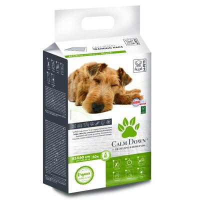 Пеленки одноразовые M-Pets Calm Down Travelling & Home для путешествий с успокаивающим аттрактантом, размер 60х45 см, 50 штук