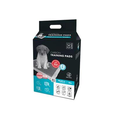 Пеленки одноразовые M-Pets Carbon Training с бамбуковым углем для собак, размер 90х60 см, 30 штук