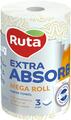 Бумажные полотенца Ruta Mega roll 3 слоя белые, 1 рулон