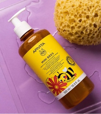 Гель для волос и тела Apivita Mini Bees детский, 500 мл